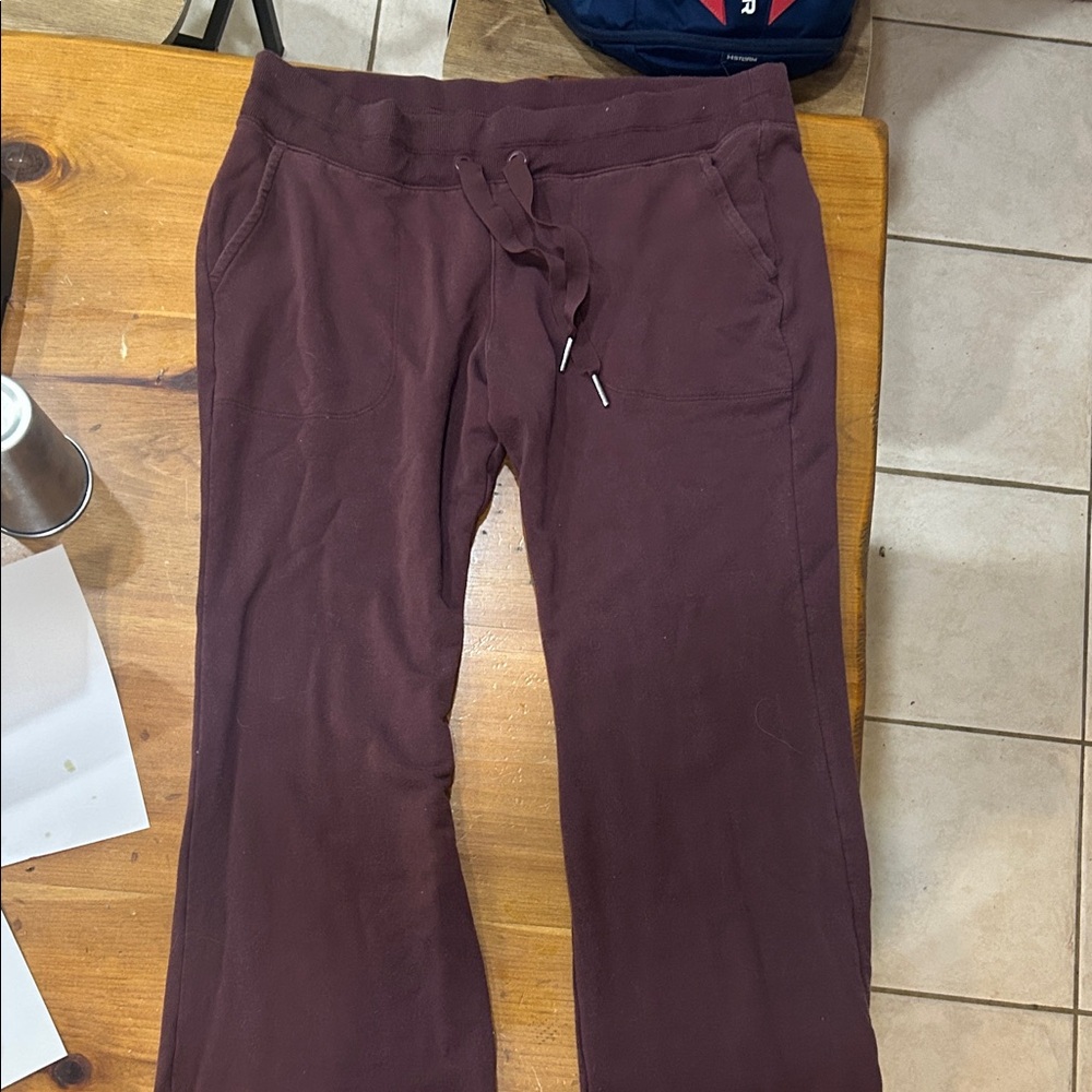 Athleta Burgundy Wide Leg Pants